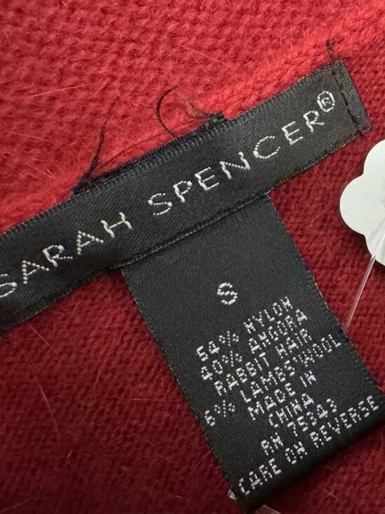 Sarah Spencer,Woman,Sweater Cashmere Red+Skirt Black Rayon Set,Sz S,Long Sleeve! - Picture 9 of 13